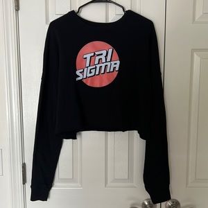 Tri Sigma pull over crop top sweatshirt